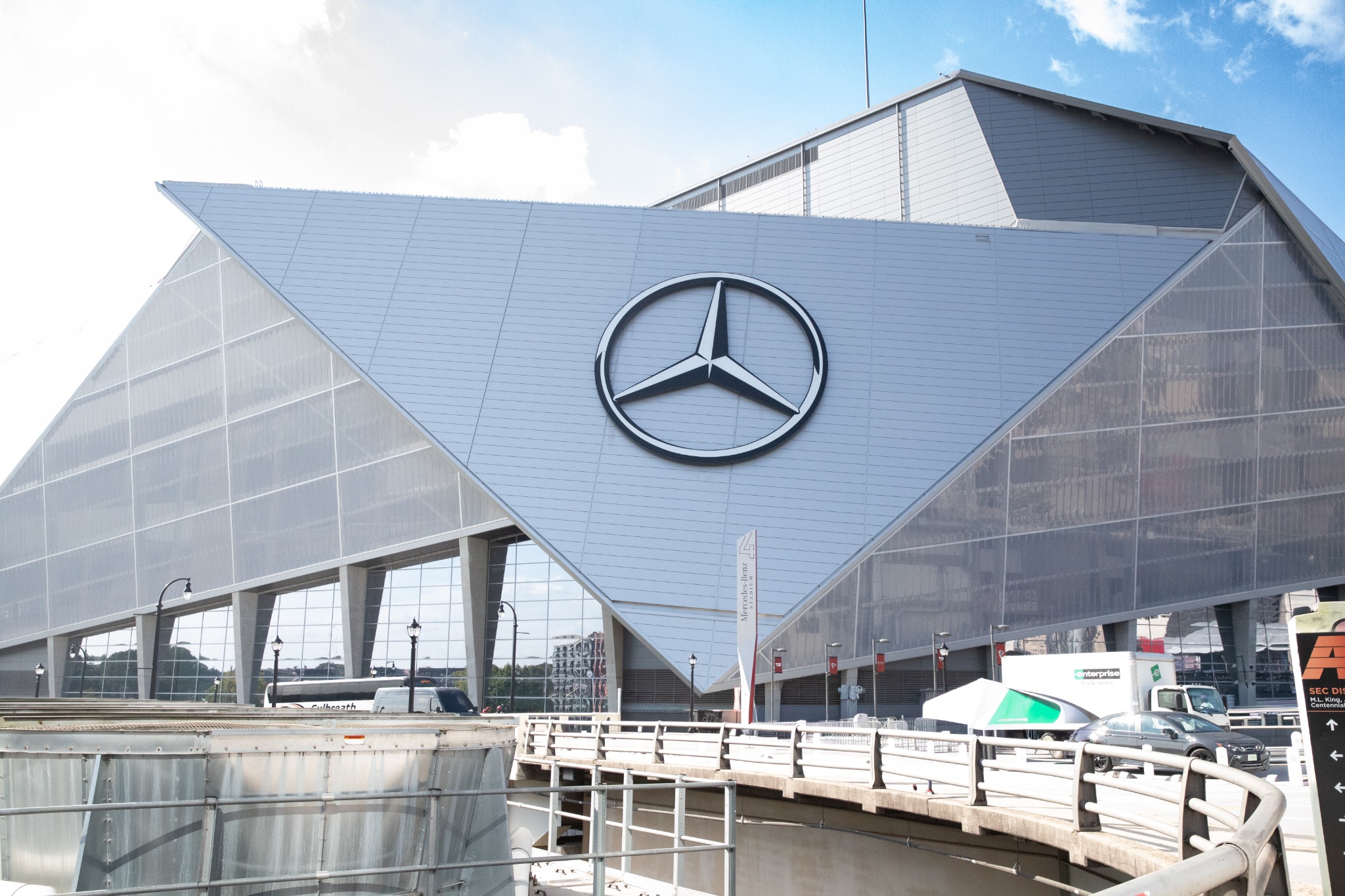 Mercedes-Benz Stadium exterior in Atlanta